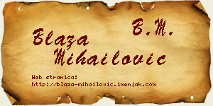 Blaža Mihailović vizit kartica